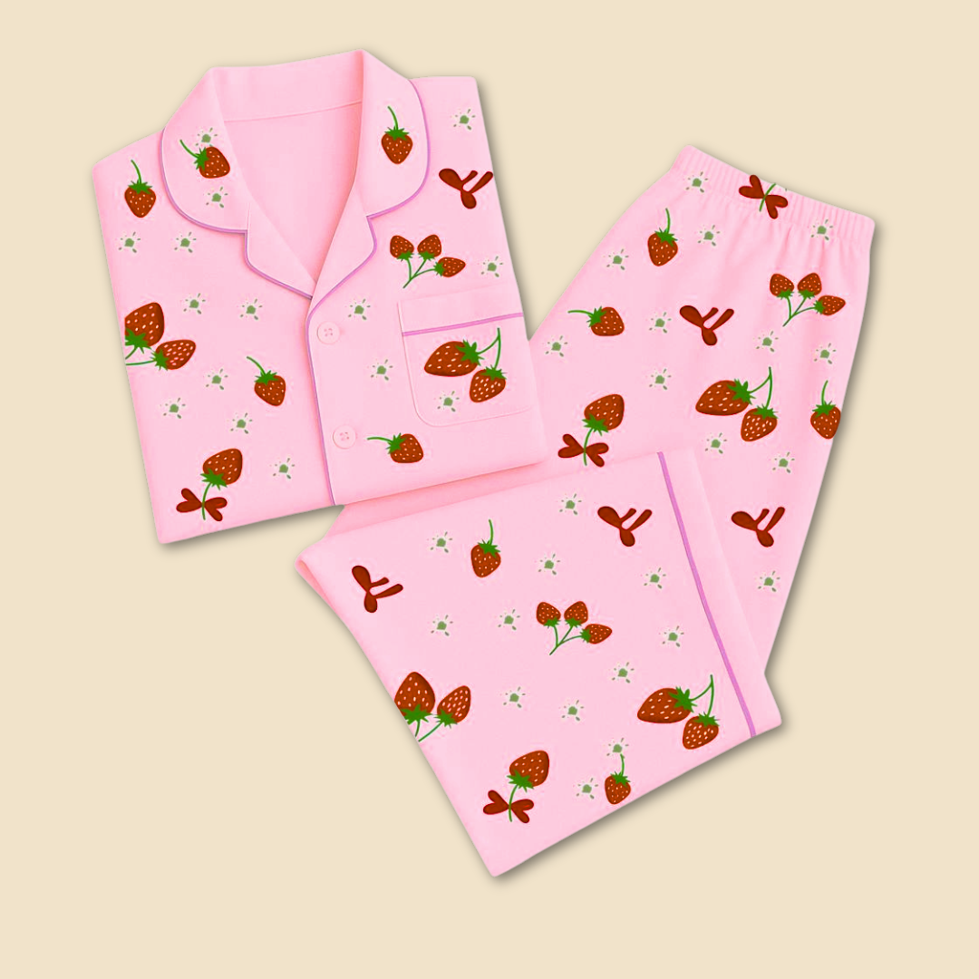 Berry Cute Print Nightsuit
