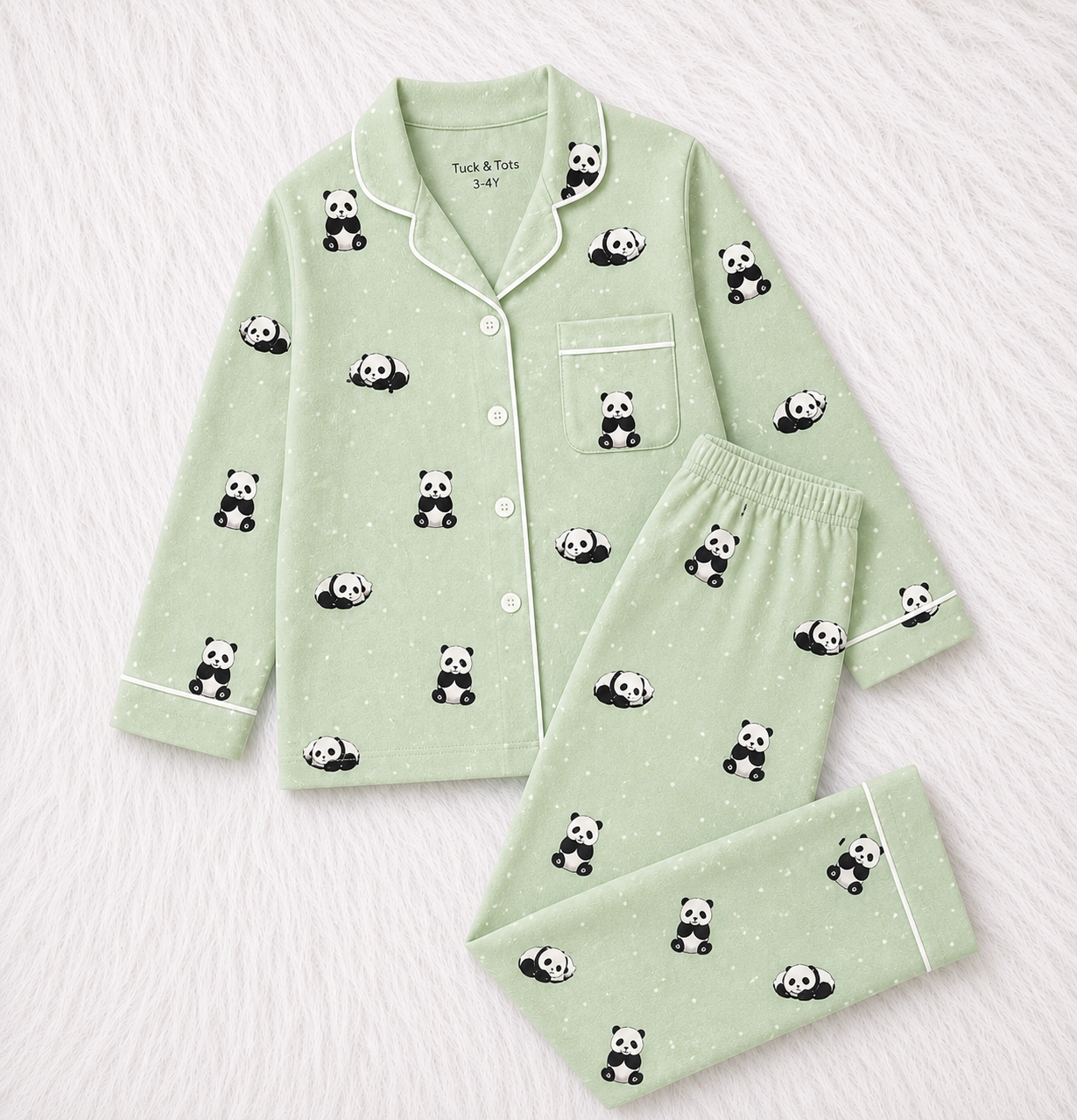 Panda Snooze Nightsuit- Blue