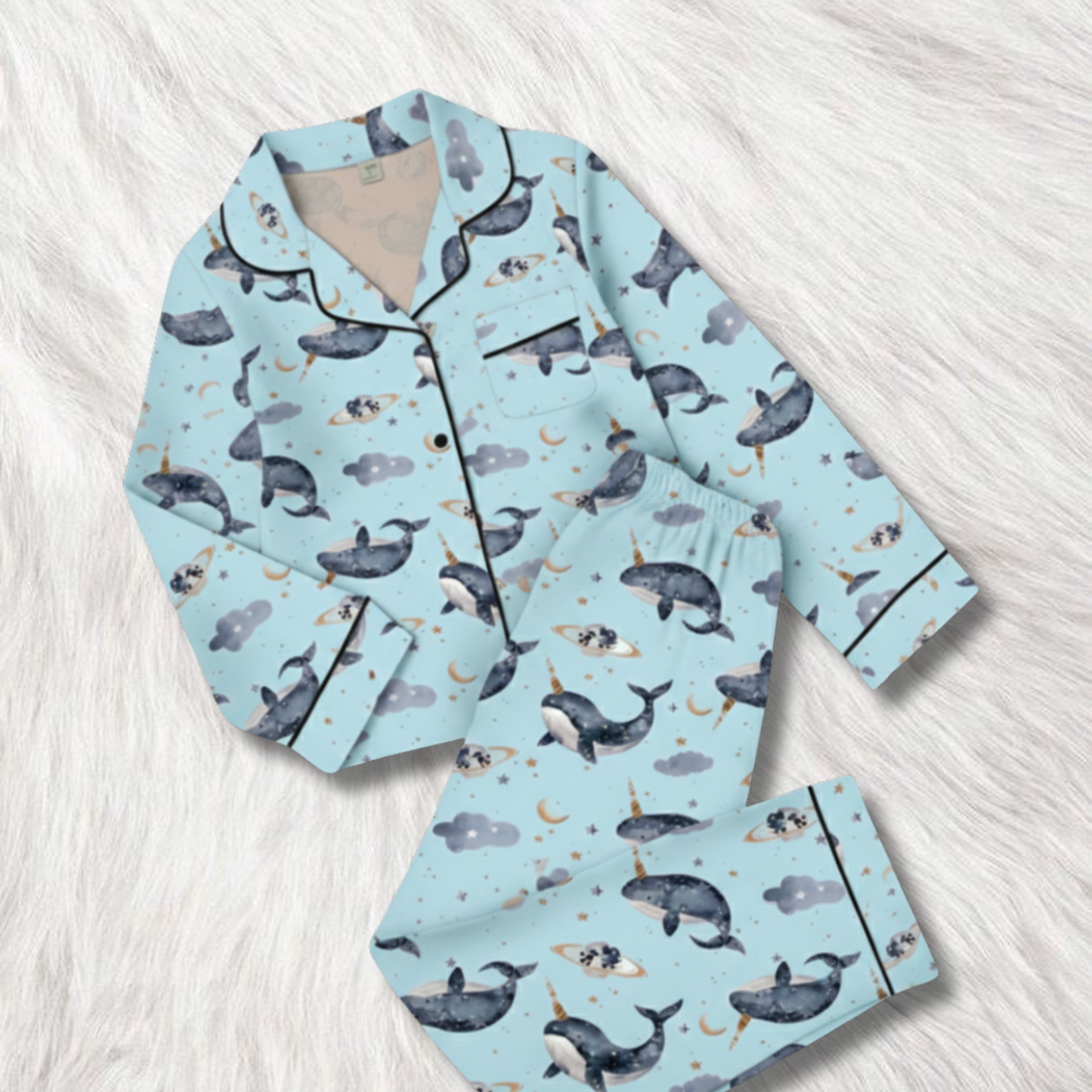 Whale & Moon Print Nightsuit