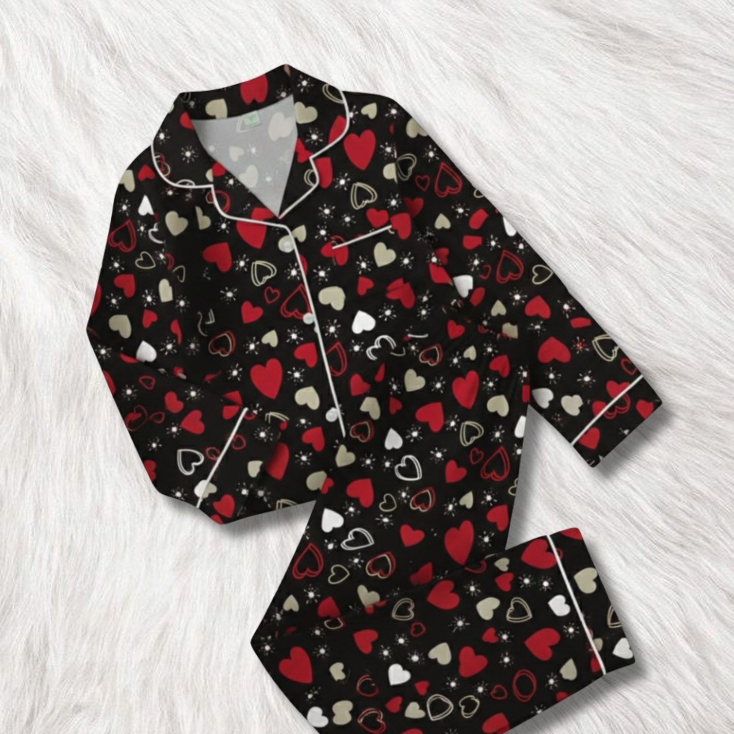 Soft Hearts Print Nightsuit