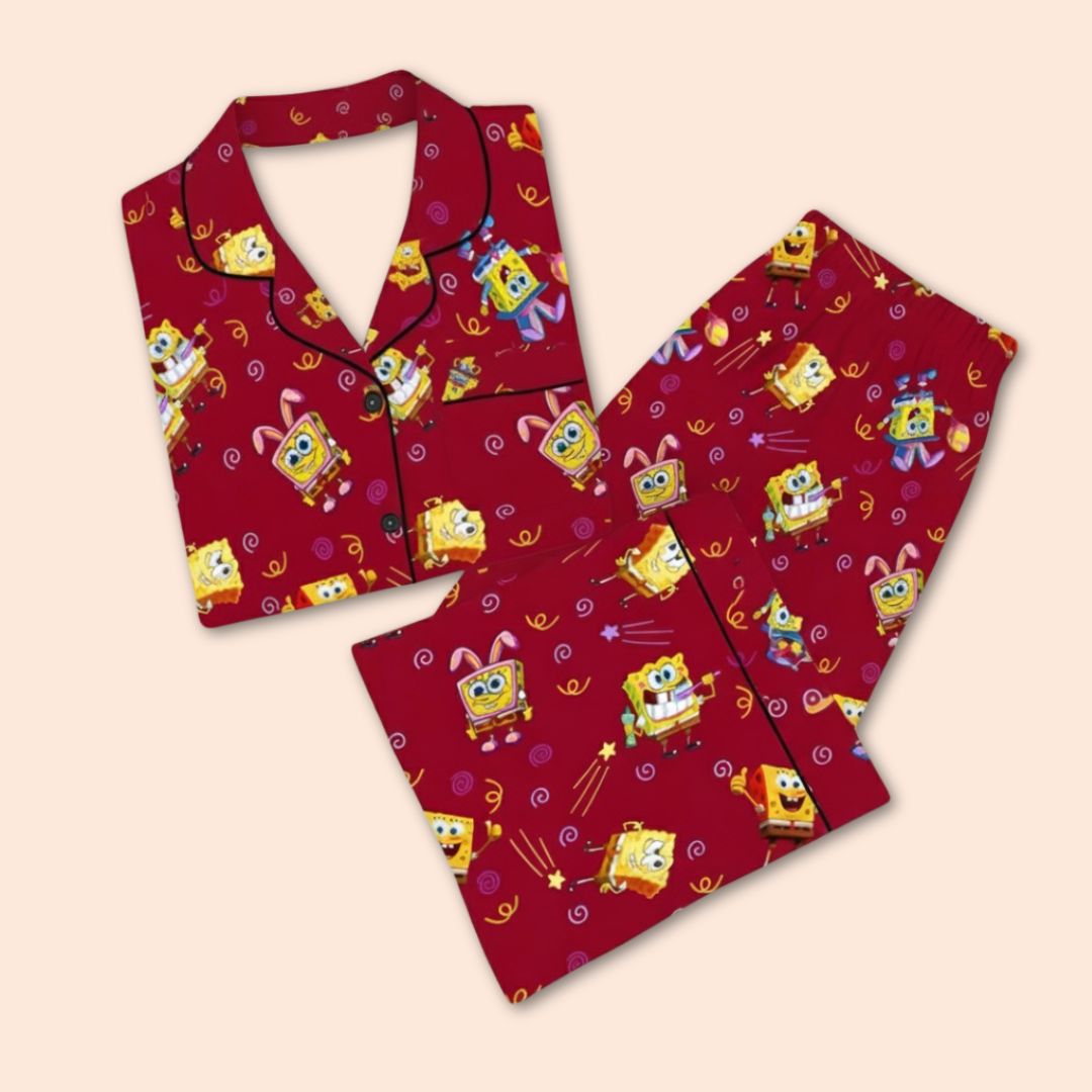 Cartoon Smiles Print Nightsuit