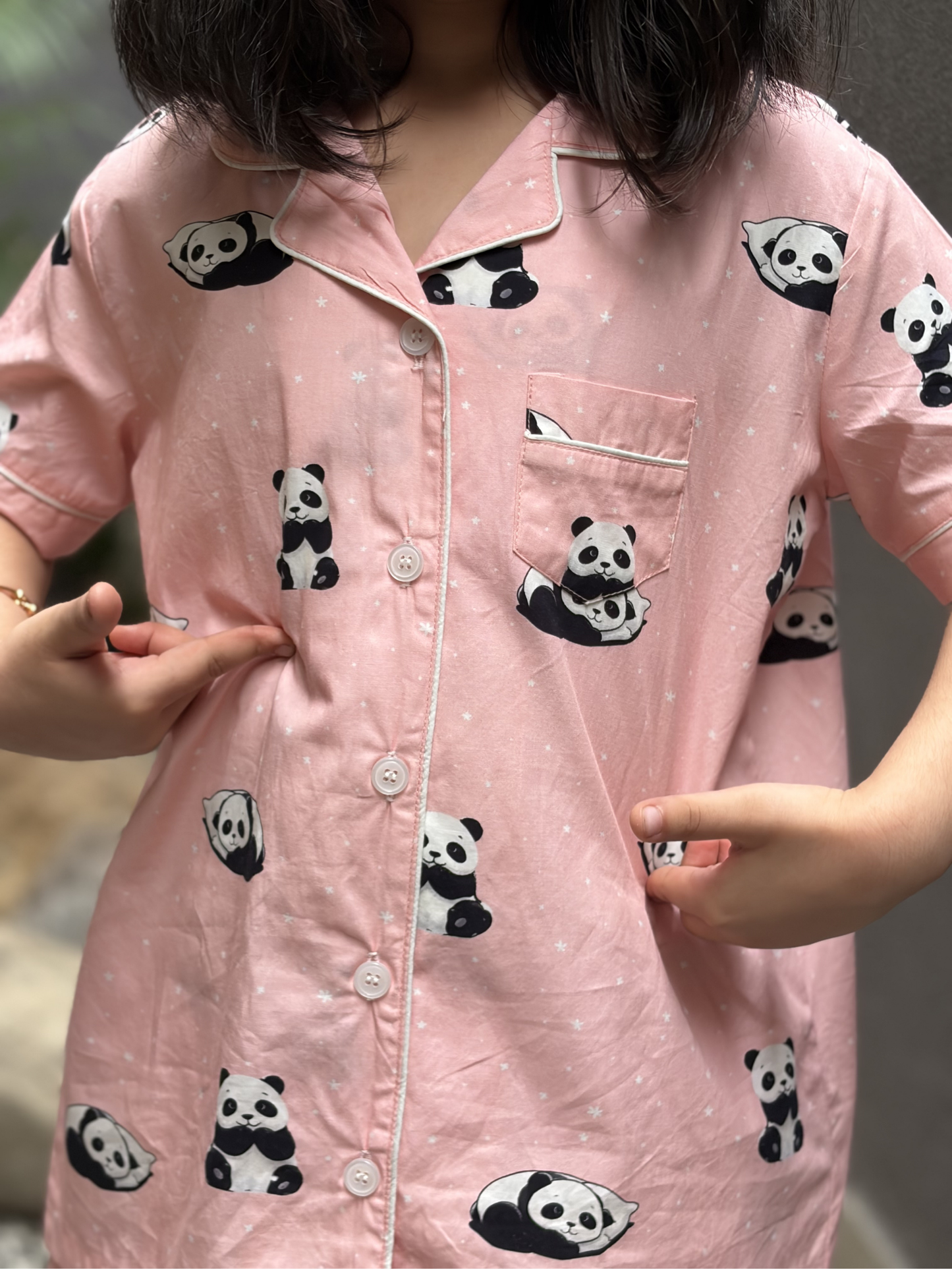 Panda Snooze Nightsuit- Green