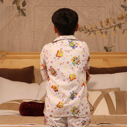 Cartoon Smiles Print Nightsuit
