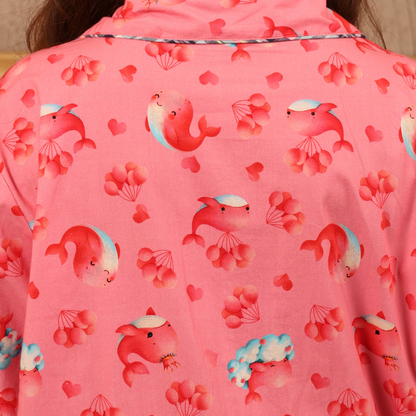 Blush Bubbles Print Nightsuit