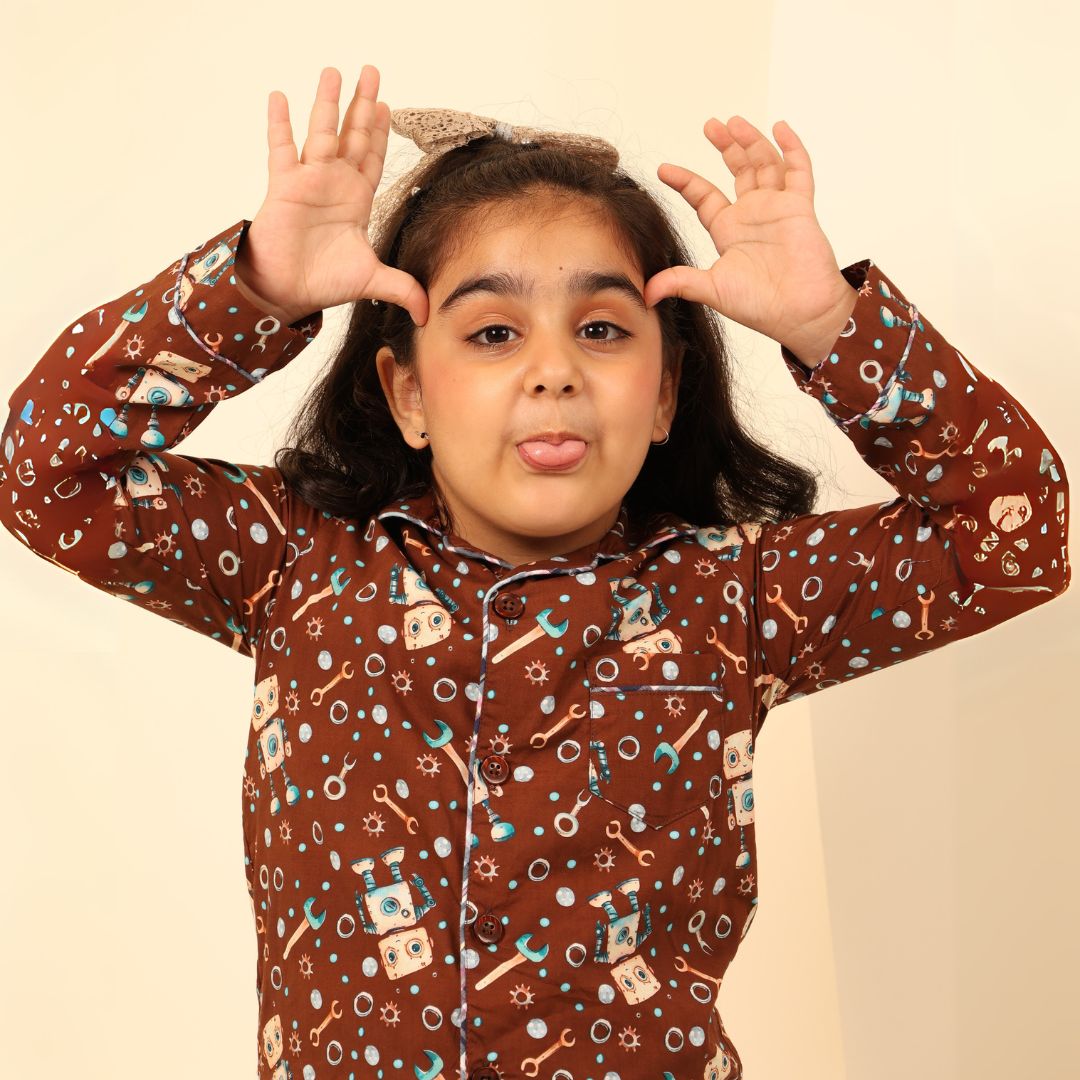 Little Robots Print Nightsuit