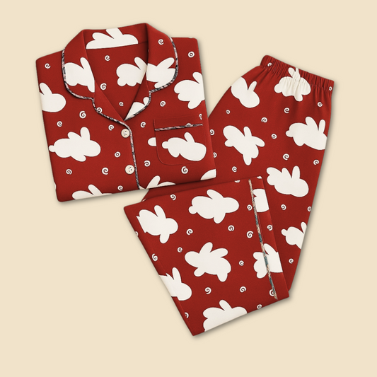 Bunny Hops Print Nightsuit