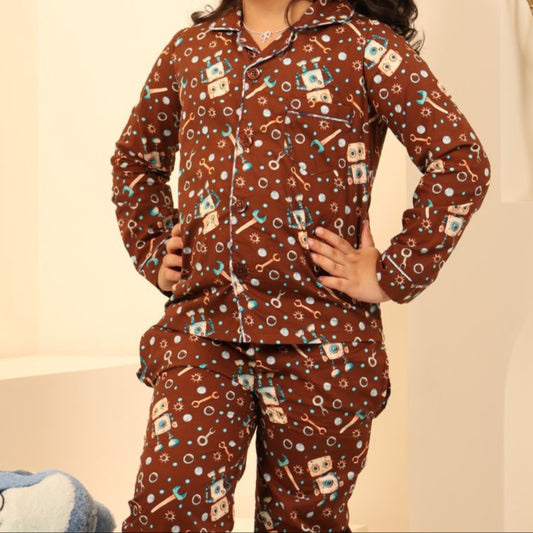 Little Robots Print Nightsuit