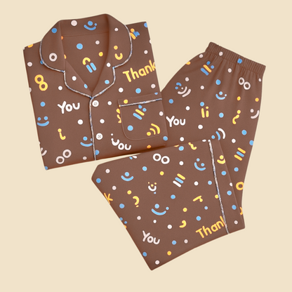 Pop of Thanks Print Nightsuit
