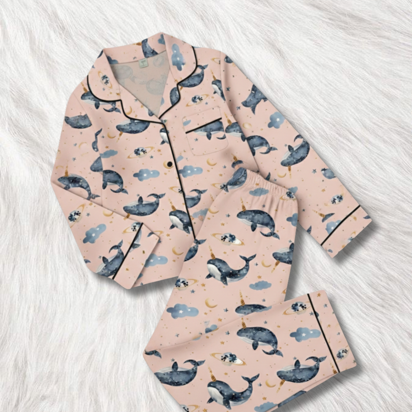 Whale & Moon Print Nightsuit