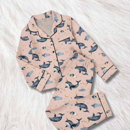 Whale & Moon Print Nightsuit