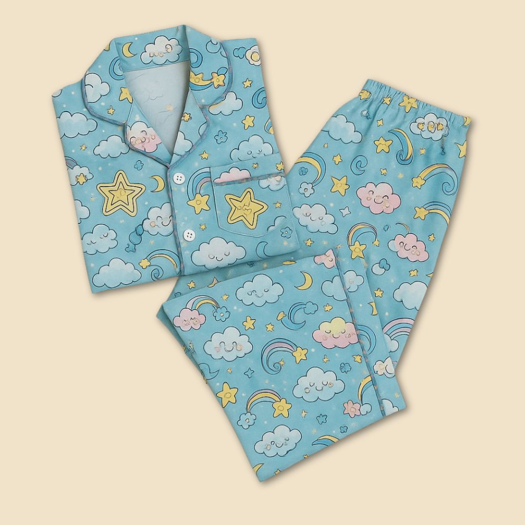 Nighty Night Sky Print Nightsuit