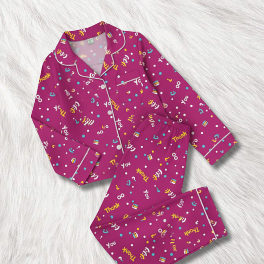Pop of Thanks Print Nightsuit