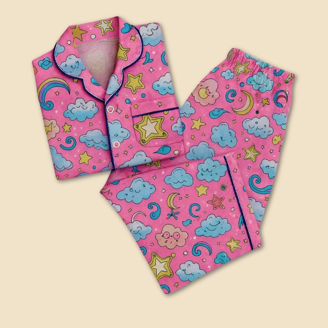 Nighty Night Sky Print Nightsuit