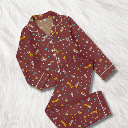 Pop of Thanks Print Nightsuit