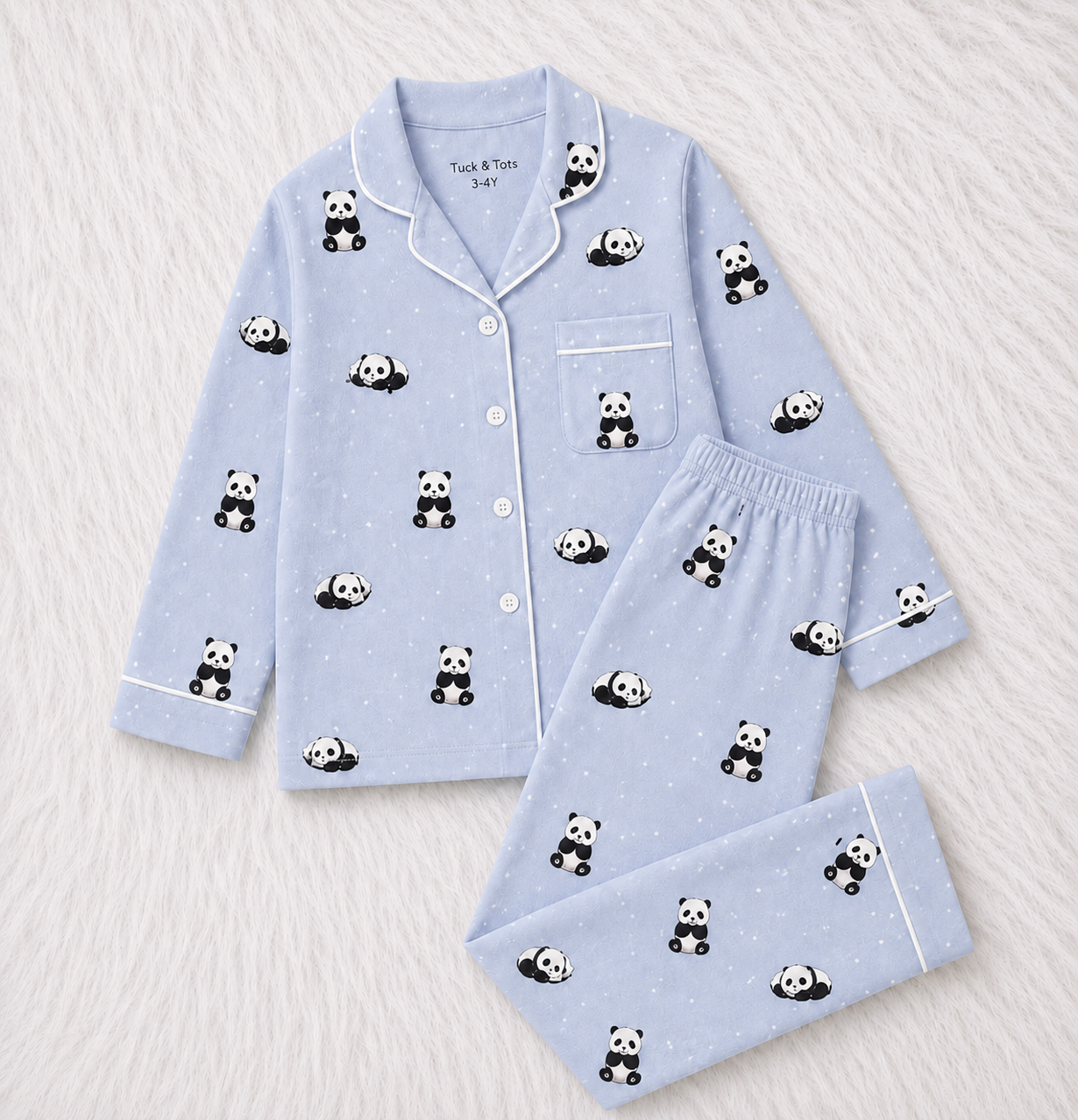 Panda Snooze Nightsuit- Blue