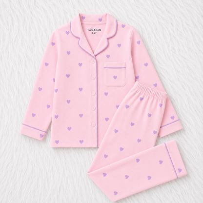 Little Love Nightsuit- white with red hearts