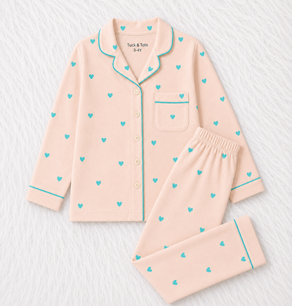 Little Love Nightsuit- white with red hearts