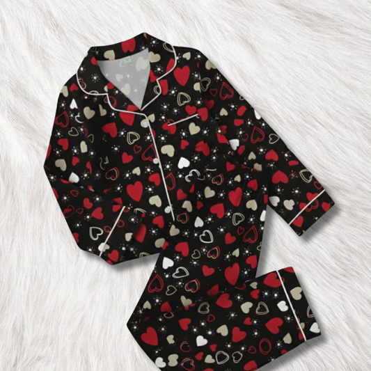 Soft Hearts Print Nightsuit