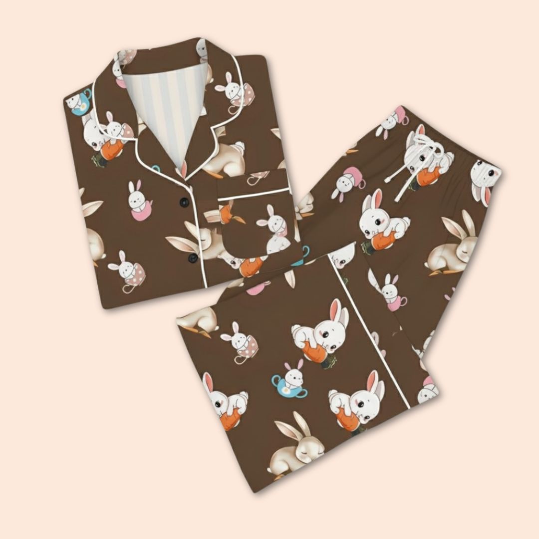 Bunny Hugs Print Nightsuit