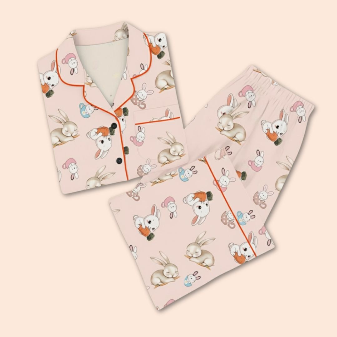 Bunny Hugs Print Nightsuit