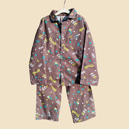 Pop of Thanks Print Nightsuit