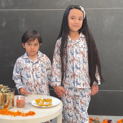 Llama Land Print Nightsuit