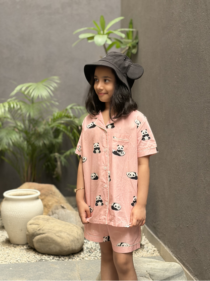 Panda Snooze Nightsuit- Green