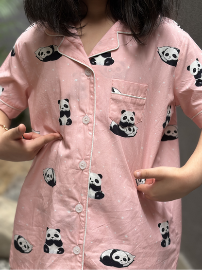 Panda Snooze Nightsuit- Green
